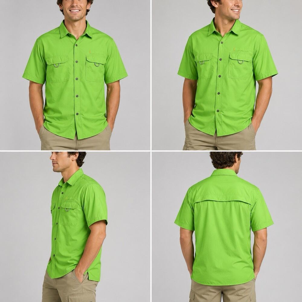 Field & Stream SmartCool Mens XL Green Fishing Shirt Short Sleeve Ventilated